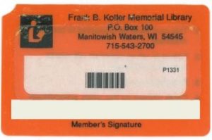 Example of first Library cards