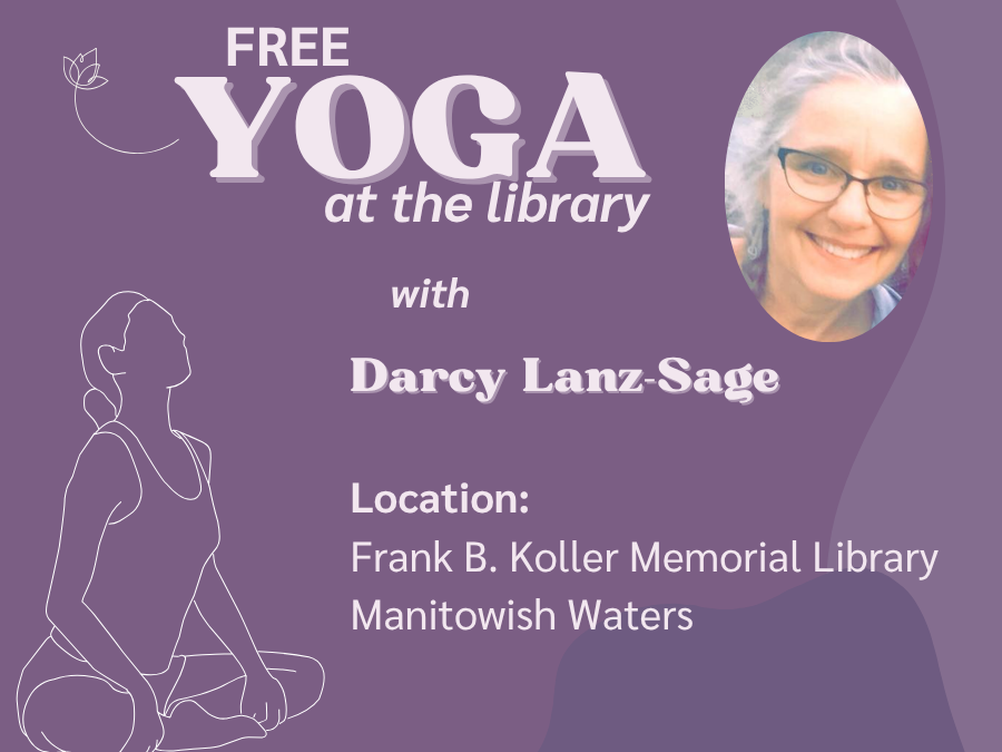 Yoga at the library (4 x 3 in)