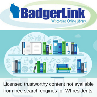 BadgerLink Logo with text "Licensed trustworthy content not available from free search engines for WI residents.